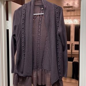 Knitted and Knotted M Plum cardigan Sweater